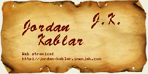 Jordan Kablar vizit kartica